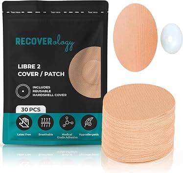 Freestyle Libre 2 Sensor Covers | Waterproof Adhesive Patches for CGM | Pack of 30 with 1 Reusable Hardshell Cover | Breathable & Sweatproof Suitable for Sensitive Skin | Tan Colour | Libra 2 Covers on Amazon.ae - Price Tracker