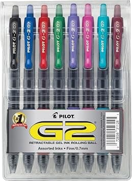 PILOT G2 Premium Refillable & Retractable Rolling Ball Gel Pens, Fine Point, Assorted Color Inks, 8-Pack Pouch (31128) on Amazon.sa - Price Tracker