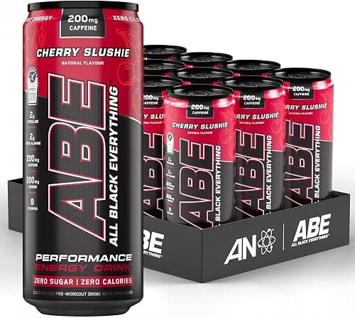 Applied Nutrition ABE Pre Workout Cans - All Black Everything Energy + Performance Drink, ABE Carbonated Beverage Sugar Free with Caffeine (Pack of 12 Cans x 330ml) (Cherry Slushie) على Amazon.ae - متتبع الأسعار