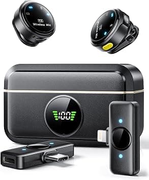 Wireless Lavalier Microphone for iPhone/Android, Lapel Mics with Lightning/USB-C Plug-Play, 150FT Range, Omnidirectional Condenser Mic for Video Recording, Interview, Podcast, Vlog, YouTube على Amazon.ae - متتبع الأسعار