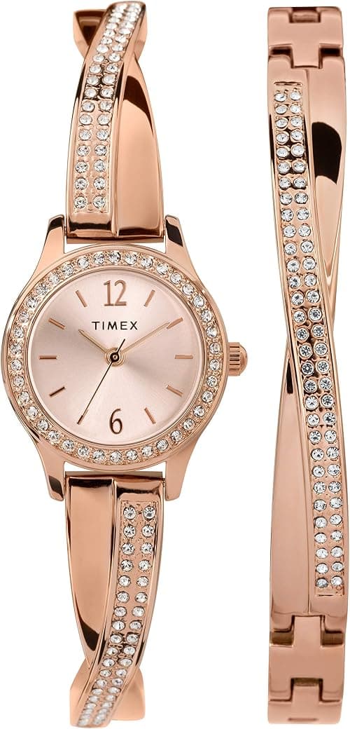 Timex Women's Swarovski Crystal 23mm Watch & Bracelet Gift Set on Amazon - Best Deal Finder