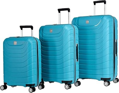 Eminent Suitcase Hard Shell Luggage Lightweight Polypropylene Quiet Double Wheels TSA Lock B0011 (Set of 3, Light Blue) on Amazon.ae - Price Tracker