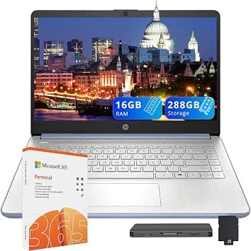 HP Flagship 14" HD Student&Business Laptop, Intel N150 CPU(Beats i3-1115G4), 16GB RAM, 288GB Storage (128GB UFS + 160GB Docking Set), W/1 Year Office 365&AI-Copilot, Webcam, Bluetooth, Win 11s, Blue on Amazon.sa - Price Tracker