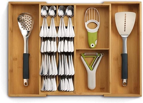 Joseph Joseph DrawerStore Expandable Adjustable Drawer Tray Cutlery Kitchen Utensil Organizer 10-12 Compartments Bamboo on Amazon.ae - Price Tracker