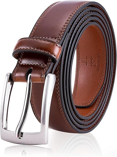 MILORDE Men's Genuine Leather Dress Belt, Handmade, 100% Cow Leather, Fashion & Classic Designs for Work Business and Casual on Amazon.ae - Price Tracker