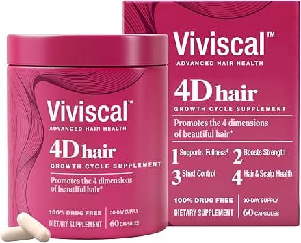 Viviscal 4D Hair Growth Cycle Supplements for Women for Full, Strong, and Healthy Hair; Made with Keratin, Vitamin A, Biotin, Zinc, 30 Day Supply, 60 Count on Amazon.ae - Price Tracker
