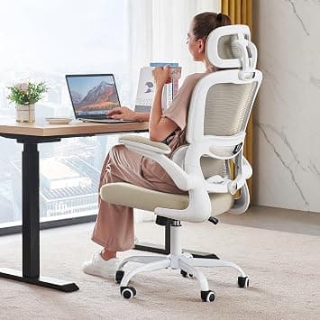 TRALT Office Chair Ergonomic Desk Chair, 330 LBS Home Mesh Office Desk Chairs with Wheels, Comfortable Gaming Chair, High Back Office Chair for Long Hours (Beige) on Amazon.ae - Price Tracker