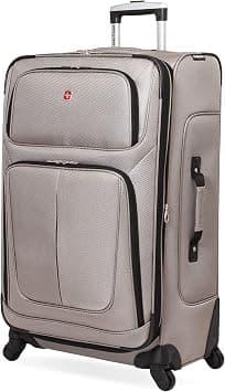 SwissGear Sion Softside Luggage with Spinner Wheels, Pewter, Checked-Large 29-Inch on Amazon - Best Deal Finder