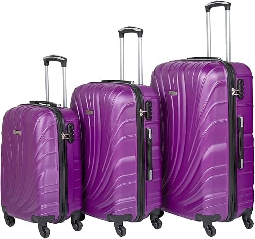 Senator Hard Shell Luggage Sets 3-piece Suitcase Set for Unisex - KH115 | ABS Lightweight Travel suitcase with Wheels 4 (Set of 3, Purple) on Amazon.ae - Price Tracker
