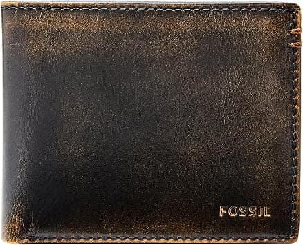 Fossil Men's Leather Bifold Wallet with Flip ID Window for Men - متتبع أسعار Amazon.sa