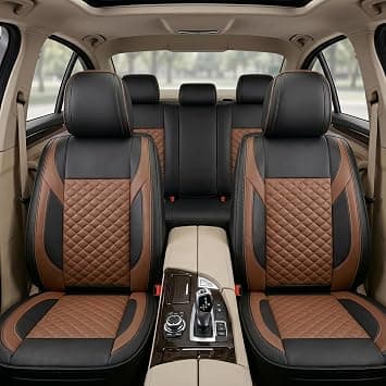 Luxury 5 Pcs PU Leather Cross Over (SUV Car) Car Seat Cover Full Set - Universal Fit, Waterproof Automotive Seat Protector, Breathable Anti-Slip Car Cushion Pad (SUV-Saf Black) on Amazon.ae - Price Tracker