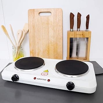Krypton Double Solid Hot Plate, 2000W, White على Amazon.ae - متتبع الأسعار