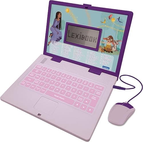 Lexibook, Disney Wish, Educational and Bilingual Laptop in English/French, Toy for children with 124 activities to learn, play games and music, Purple, JC598WIi1 on Amazon.ae - Price Tracker