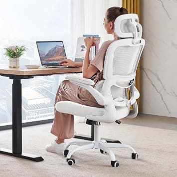 Office Chair Ergonomic Desk Chair, 330 LBS Home Mesh Office Desk Chairs with Wheels, Comfortable Gaming Chair, High Back Office Chair for Long Hours (White) على Amazon.ae - متتبع الأسعار