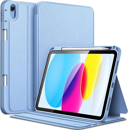 JETech Folio Case for iPad (A16) 11th/10th Gen, Blue | For 2025/2022 Model, Multi-Angle Stand Cover, Pencil Holder, Slim Protective Cover, Auto Wake/Sleep on Amazon.ae - Price Tracker