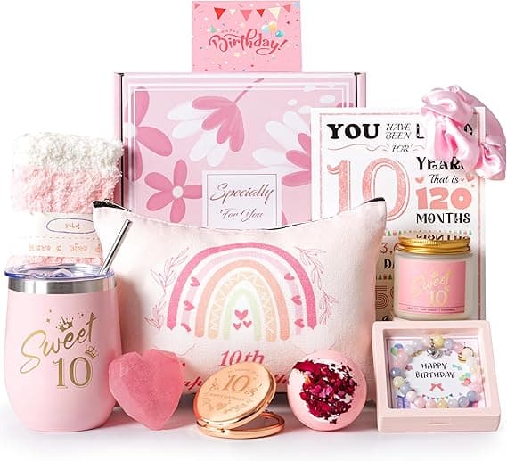10th Birthday Gifts for Girls,Happy 10th Pamper Gift Basket Ideas for Daughter, Cute Unique Sweet 10 Year Old Birthday Hampers Presents for Her,Best Friend Niece,Granddaughter, Sister, Friend, Teens on Amazon.ae - Price Tracker