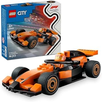 LEGO City F1 Driver with McLaren Race Car 60442 | Formula 1 Building Toy, Racing Driver Minifigure, Small Building Set, Gift for 6+ Year Old Boys & Girls, 86 Pieces - متتبع أسعار Amazon.sa
