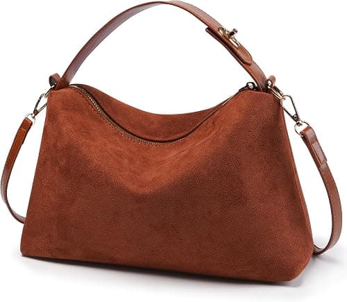 Suede Bags for Women Brown Suede Handbag Suede Purse Suede Shoulder Bag Retro Suede Hobo Bag Suede Crossbody Bag on Amazon - Best Deal Finder