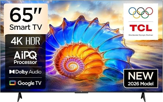 TCL 65P61L Television 65 Inch Smart TV 4K UHD HDR 10+ Gaming Google TV, Dynamic Color Enhancement, Dolby Vision Atmo, DTS Virtual X, MEMC, Game Master with Slim Design (2026 Model) على Amazon.ae - متتبع الأسعار