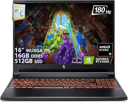 Acer Nitro V 16 AI Gaming Laptop | WUXGA IPS 16" 180Hz | AMD Hexa-Core Ryzen 5 240 | 16GB DDR5 512GB SSD | GeForce RTX 5050 8GB DLSS4 (up to 440 AI Tops) | Backlit Keyboard on Amazon.ae - Price Tracker