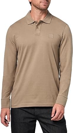 BOSS mens Square Patch Logo Slim Fit Long Sleeve Polo Shirt Polo Shirt on Amazon.ae - Price Tracker