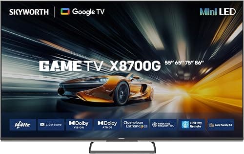 Skyworth 86X8700G 86-inch 4K UHD Mini QLED Smart Google TV - 144Hz | Dolby Vision & Atmos | HDR10+ |DVB-T/T2/S2| 4x HDMI 2.1 (VRR/ALLM) | 32GB Storage | AI Voice Control-Ultimate Big Screen Experience on Amazon.ae - Price Tracker