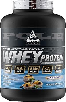 Pole Nutrition Whey Protein | 100% Whey Protein Powder 5lbs | Blueberry on Amazon.ae - Price Tracker