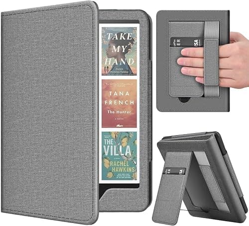 Protective Folio Stand Case for Kindle Paperwhite 12th Gen (2024) and Kindle Signature Edition, PU Leather Cover with Hand Strap, Auto Sleep/Wake on Amazon.ae - Price Tracker