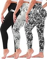 3 Pack Leggings for Women High Waisted No See-Through Tummy Control Soft Yoga Pants Womens Workout Athletic Running Leggings - متتبع أسعار Amazon.sa