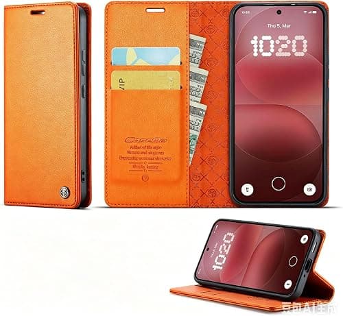 Nothing Phone 4A Case, Nothing 4A Leather Protective Wallet Case, Folding Flip Flip Stand Magnetic Card Holder, Case for Nothing Phone 4A – Orange على Amazon.ae - متتبع الأسعار