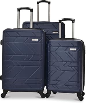New Travel 4 Wheels Set of 3 Trolley Bags, Hard Case ABS, 360º Wheeling Carry on & Check-in Luggage for Men & Women, Suitcase for Travel, Trolley Bags for Travel, BR1255/3P (Navy) on Amazon.sa - Price Tracker