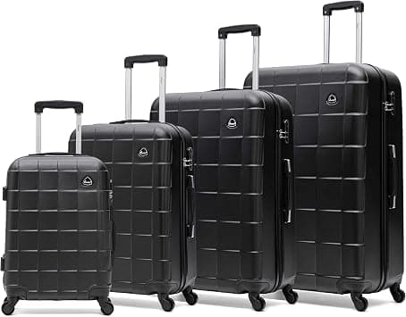 Senator Hard Shell Luggage Set Lightweight 4-Piece ABS Luggage Sets with Spinner Wheels 4 A207 (Set of 4, Black) on Amazon.ae - Price Tracker