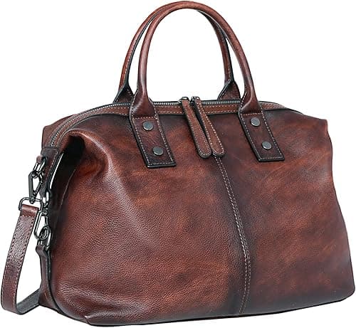 Iswee Genuine Leather Satchel Tote Bag Top Handle Handbag Designer Shoulder Bag Large Capacity Cross Body Bag on Amazon.ae - Price Tracker