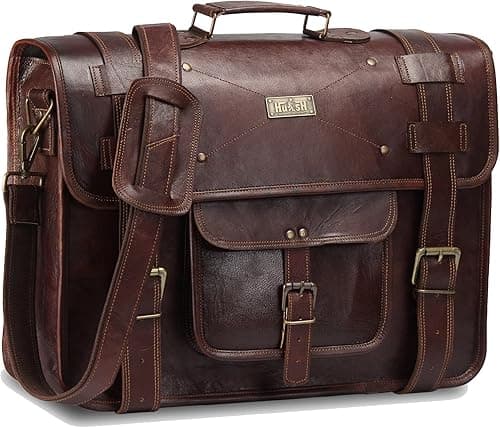 HULSH Full Grain Leather messenger bag for men Leather laptop bag for men, Genuine Leather satchel briefcase computer bag on Amazon.ae - Price Tracker