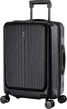 Eminent Hard Shell Carryon Luggage Alfred Front-loading Business Cabin Luggage trolley with Built in 2 sided TSA Compatible Combination Lock and USB port, KK50B (Carry-On 20-Inch, Brushed Black) on Amazon - Best Deal Finder