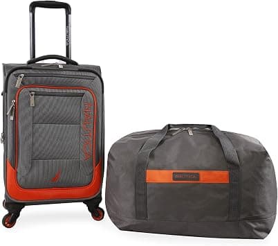 NAUTICA Pathfinder 2pc Softside Luggage Set, Grey/Orange, Grey/Orange, Pathfinder 2pc Softside Luggage Set on Amazon.ae - Price Tracker