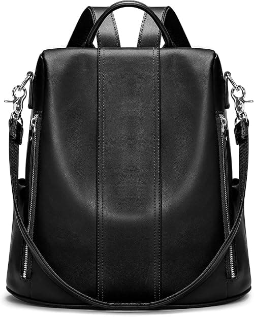 S-ZONE Women Soft Leather Backpack Anti-theft Purse Ladies Waterproof Rucksack School Bag on Amazon.ae - Price Tracker