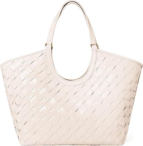 Large Woven Tote Bag for Women, Braided Shoulder Bag Designer Tote Purse Top-Handle Handbag Vegan Leather Under Arm Bag on Amazon.ae - Price Tracker