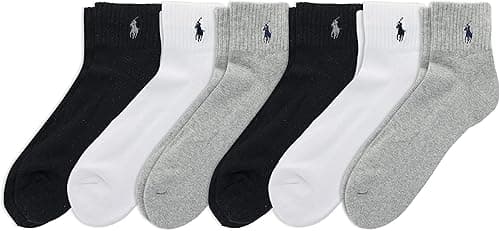 Polo Ralph Lauren 6-Pack P67 Logo Quarter Socks on Amazon.ae - Price Tracker