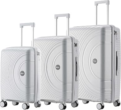 Senator Unisex PP Fashion Trolley Luggage Set Lightweight Hard-Shell Spinner luggage with 4 Double Spinner Wheel and 3-Digit Combination Lock KH1010 (Set of 3, Light Grey) on Amazon.ae - Price Tracker