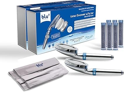 blu Ionic Shower Head and Shower Filter - Handheld - 2 Pcs Combo - Removes Chlorine & Harmful Pollutants - Prevent Hair Loss & Moisturize Your Skin, Chrome on Amazon.ae - Price Tracker