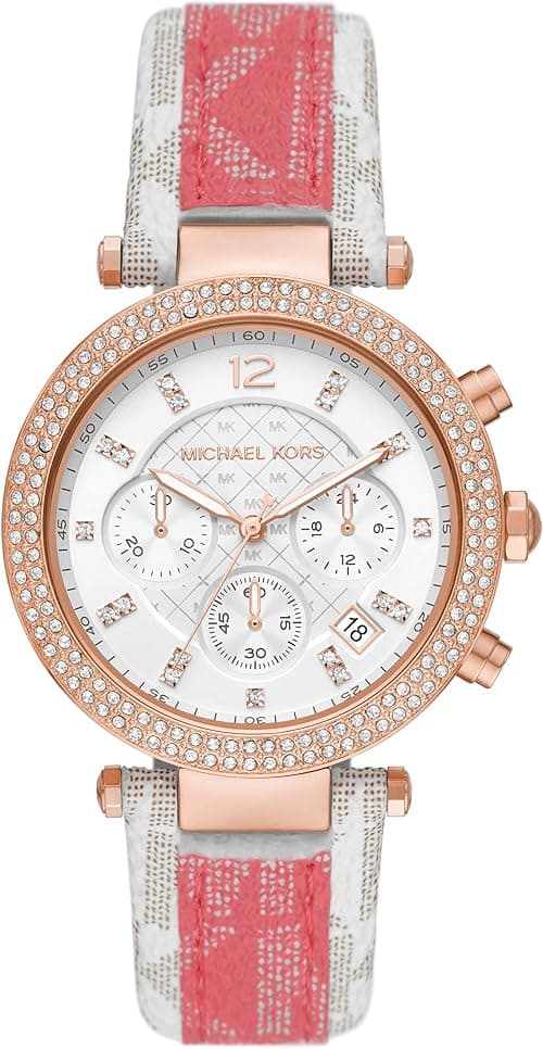 Michael Kors Women's Parker Stainless Steel Quartz Watch with PVC Strap, Multicolor, 20 (Model: MK6951) on Amazon.ae - Price Tracker