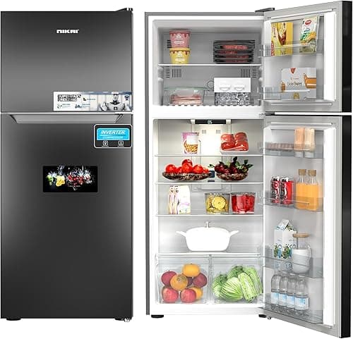 Nikai 700L Gross & 466L Net Double Door No Frost Top Mount Refrigerator, Digital Display, Silent & Energy Efficient, Inverter Compressor Big Fridge, Frost-Free, Best for Home & Kitchen - NRF701FSSINV on Amazon.ae - Price Tracker