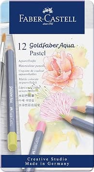 Faber-Castell Creative Studio Goldfaber Aqua Watercolour Pencil, Multicoloured, Tin Of 12, For Art, Craft, Drawing, Sketching, Home, School, University, Colouring - Amazon.sa Price Tracker
