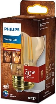 Philips Vintage Amber LED Bulb, 40W, E27 Base, Warm White 1800K, Non-Dimmable - متتبع أسعار Amazon.sa