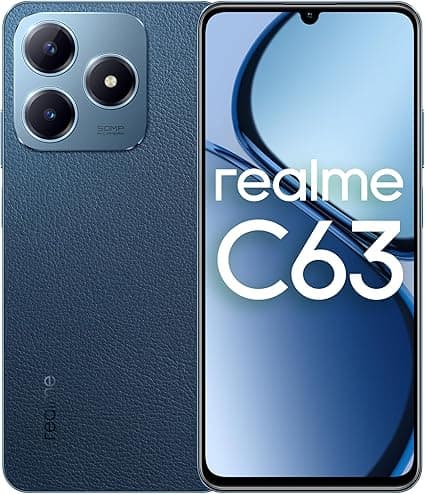 Realme C63 4G (Leather Blue 8GB RAM,256GB ROM)|Premium Vegan Leather|Ultra Slim|90Hz Eye Comfort Display|IP54 Water Resistance|Air Gestures|5000mAh Battery|12 Months Warranty - Middle East Version on Amazon.ae - Price Tracker
