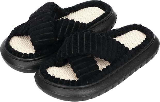 Women's Summer Slippers, Open Toe Bow Sandals, Memory Foam House Shoes for Indoor/Outdoor Use, Comfortable Rubber Sole - Birthday, Christmas Gift Idea على Amazon.ae - متتبع الأسعار