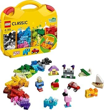LEGO 10713 Classic Creative Suitcase, Toy Storage Case with Fun Colourful Building Bricks, Gifts for 4 plus Year old Kids, Boys & Girls - متتبع أسعار Amazon.sa