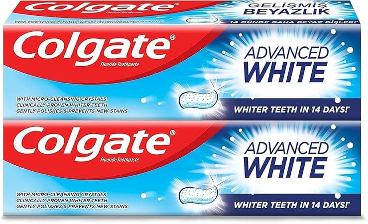 Colgate Toothpaste Advanced White, Whitening Toothpaste, 2x100 ml, 2 Pack on Amazon.ae - Price Tracker