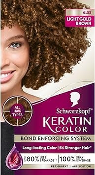 Schwarzkopf Keratin Permanent Hair Dye Cream, 6.33 Light Gold Brown, Professional Quality Color for Up to 100% Gray Coverage, Bond Enforcing System on Amazon.ae - Price Tracker